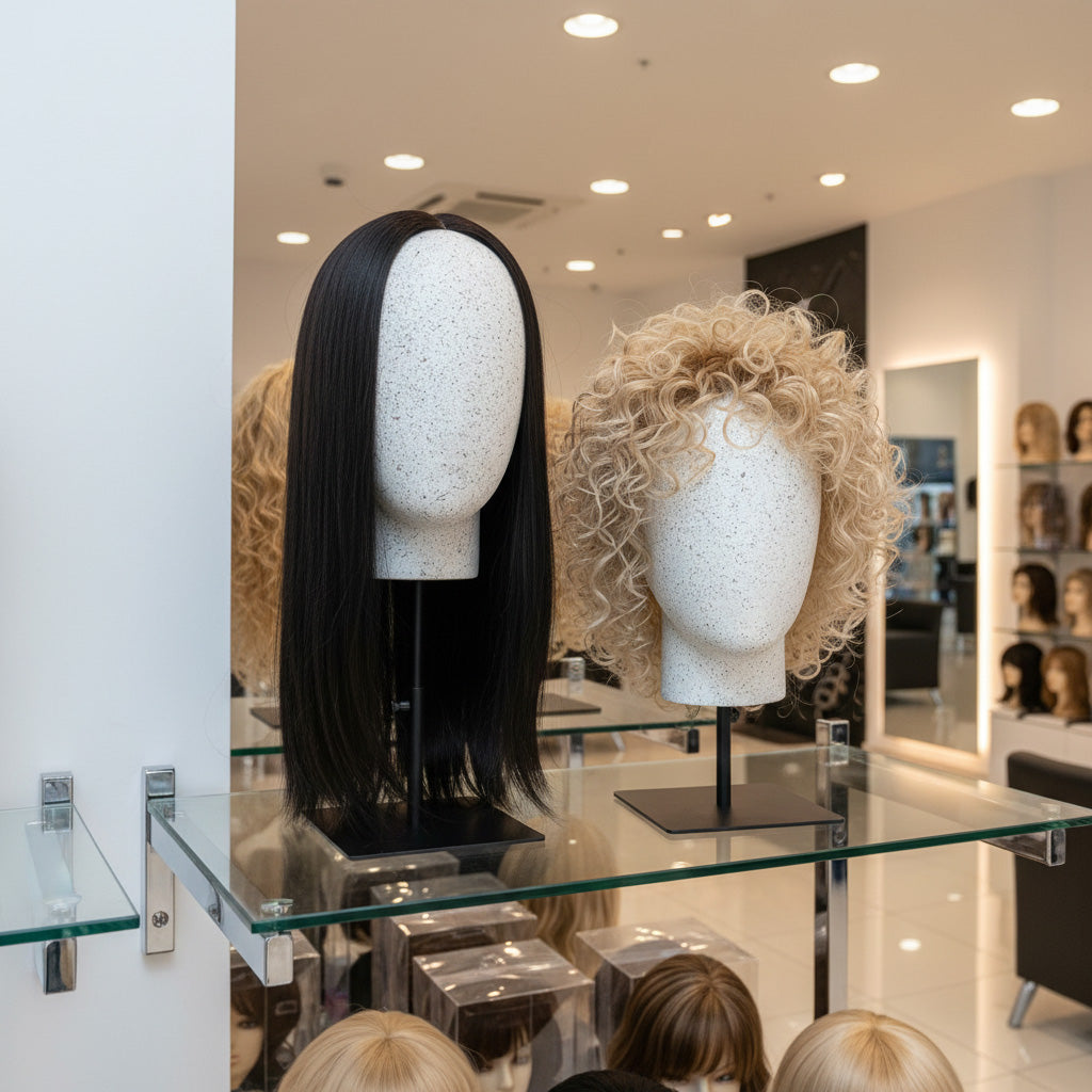 DE-LIANG Marble Head & Hand Display for Wigs, Hats, Sunglasses, Gloves & Jewelry