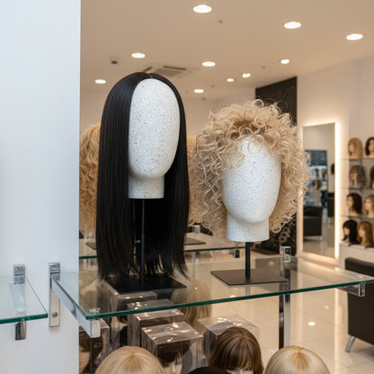 DE-LIANG Marble Head & Hand Display for Wigs, Hats, Sunglasses, Gloves & Jewelry