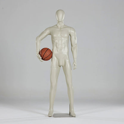 DE-LIANG Male Basketball Sport Mannequins,Grey Fitness Dress Form Mannequin Torso Full Body for Window Display,Sportwear