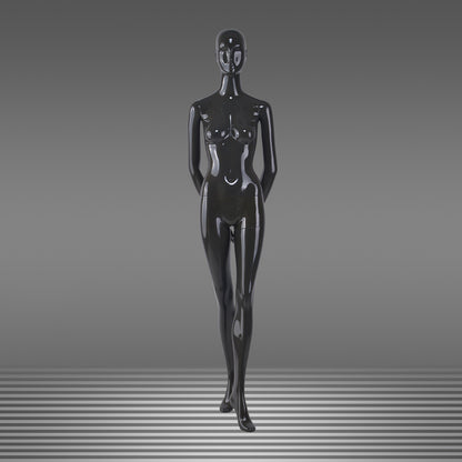 DE-LIANG Female Full Body Mannequin,Glossy White/Black Fiberglass Realistic Dress Form Display,Elegant Standing Window Display Model for Clothing Stores, Boutiques & Fashion Exhibitions