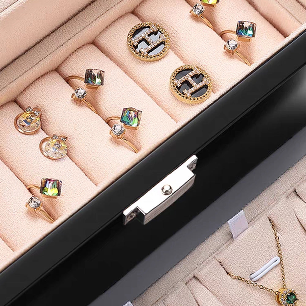 Light luxury piano wood paint jewelry box jewelry box ring necklace high-end jewelry jewelry box storage box DL01901 DE-LIANG