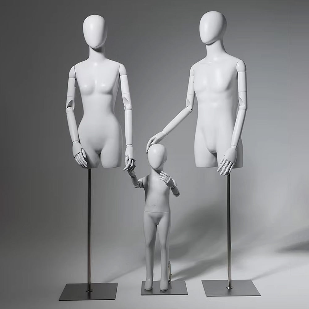 DE-LIANG Gray Youth Mannequin - Full Body Fiberglass Display Forms for Clothing Stores