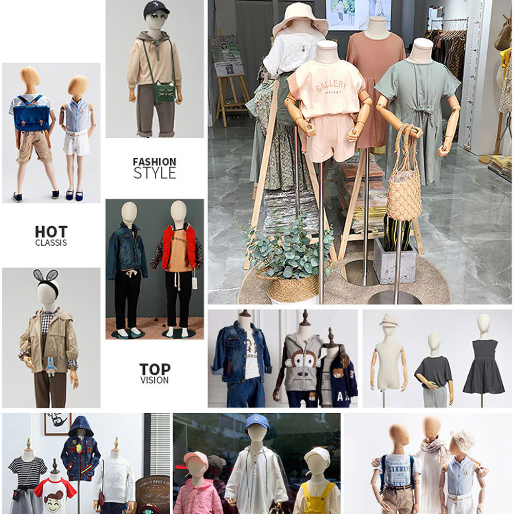 Accessoires de modèle pour enfants Vitrine de magasin de vêtements pour enfants en pied Étagère de modèle pour enfant Mannequin Présentoir de vêtements pour bébé DL0048