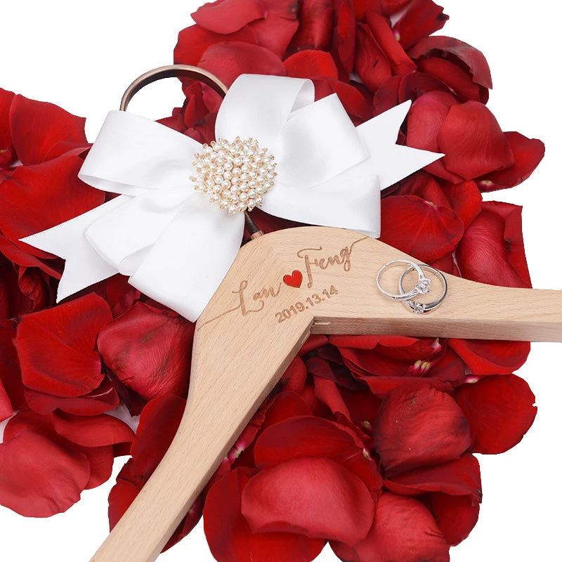 Wedding Engraved Wooden Hanger, Solid Bridesmaid Hangers Wood Hanger with Bar, Unique and Fashion Custom Hanger