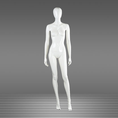 DE-LIANG Female Full Body Mannequins,Glossy White Fiberglass Realistic Dress Form