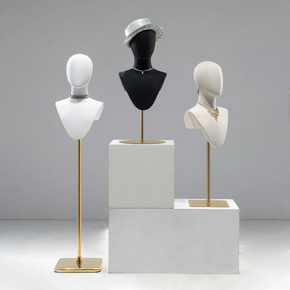 DE-LIANG Cosplay Mannequin Head Stand | Wigs Hats Jewelry | Extra-Long Wig Display