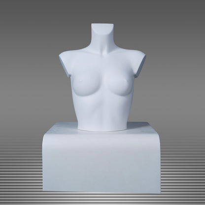 DE-LIANG Female Half Body Mannequin Torso Set,Matte White Fiberglass Dress Form Bust & Hip Display for Clothing, Lingerie, Underwear & Boutique Window Show