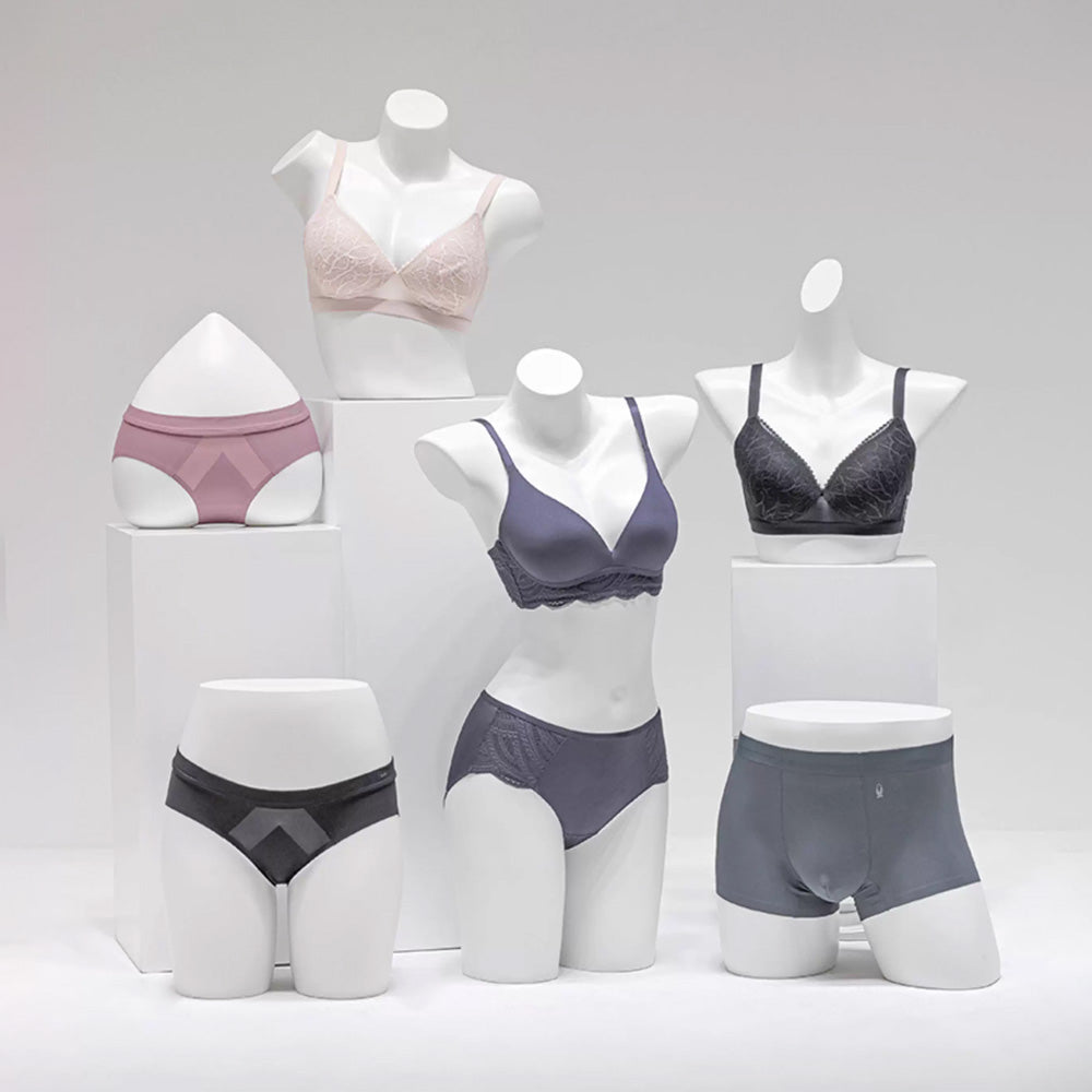 Mannequin de vitrine en velours à demi-corps féminin DE-LIANG, buste féminin avec bras en bois, mannequin de vitrine DL0040