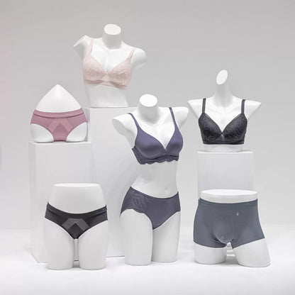 Mannequin de vitrine en velours à demi-corps féminin DE-LIANG, buste féminin avec bras en bois, mannequin de vitrine DL0040