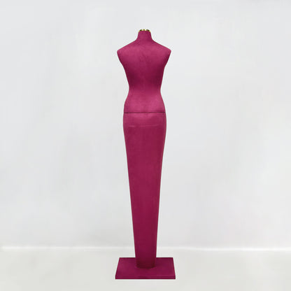 DE-LIANG Burgundy Suede Female Mannequin - Full Body Dress Form for Bridal Boutique