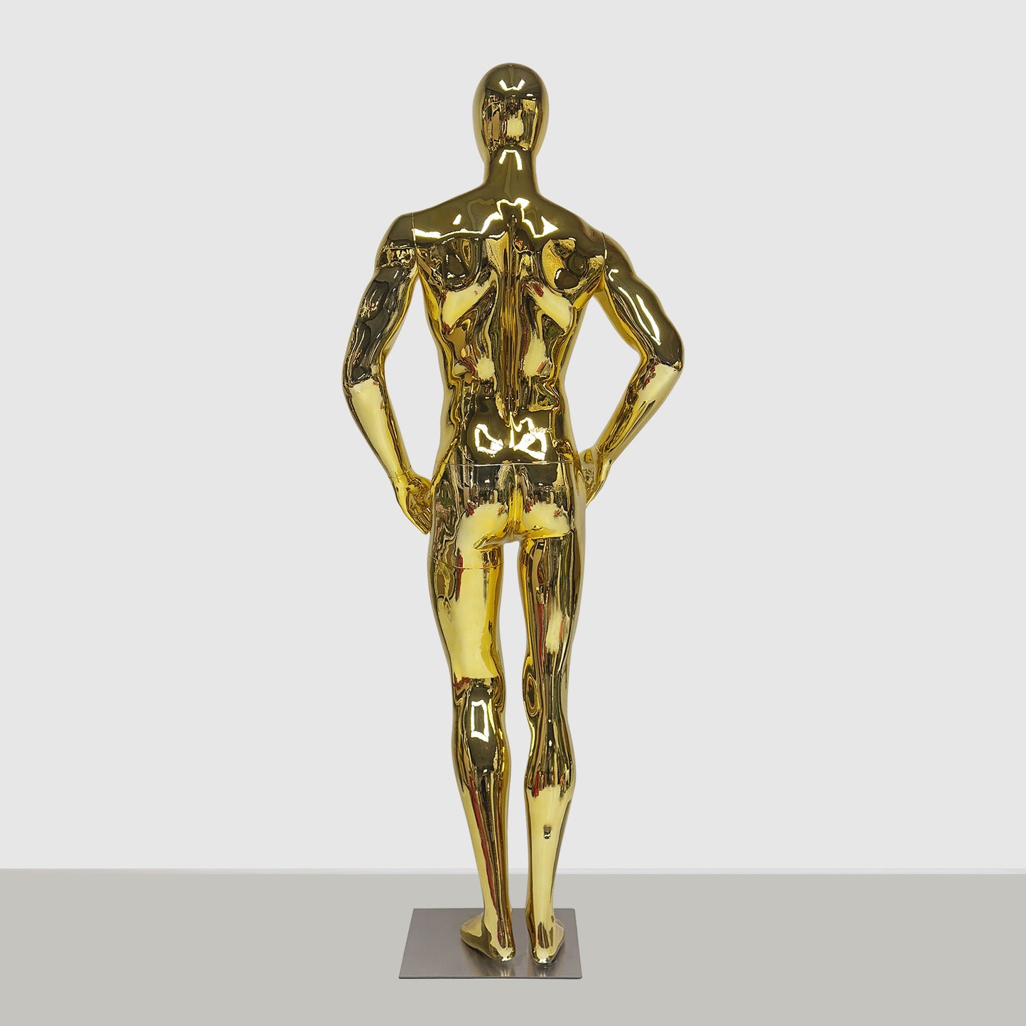 DE-LIANG Gold Chrome Male Mannequin for Suit & Sportswear Window Display