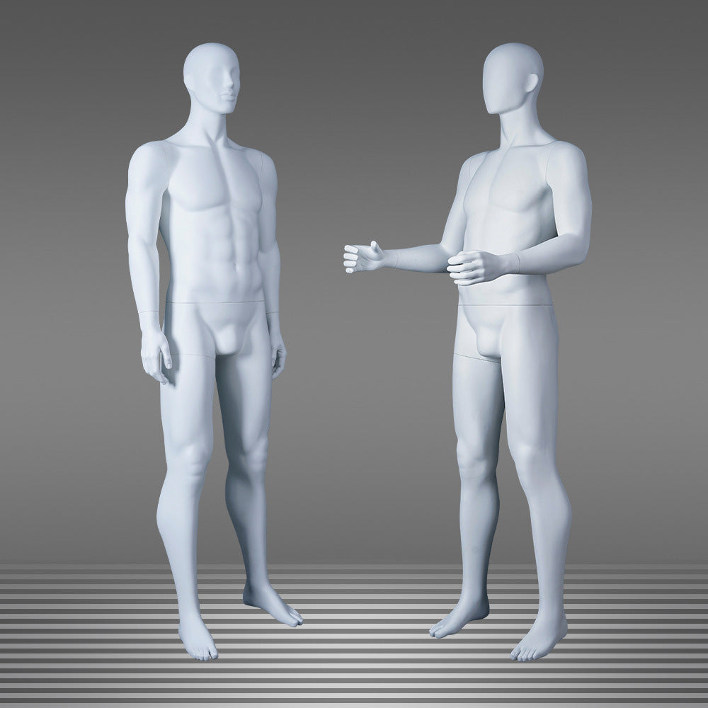 DE-LIANG Male Full Body Mannequin | White Sports Mannequin for Gym & Athletic Apparel | Running & Sportswear Display