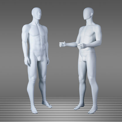 DE-LIANG Male Full Body Mannequin | White Sports Mannequin for Gym & Athletic Apparel | Running & Sportswear Display