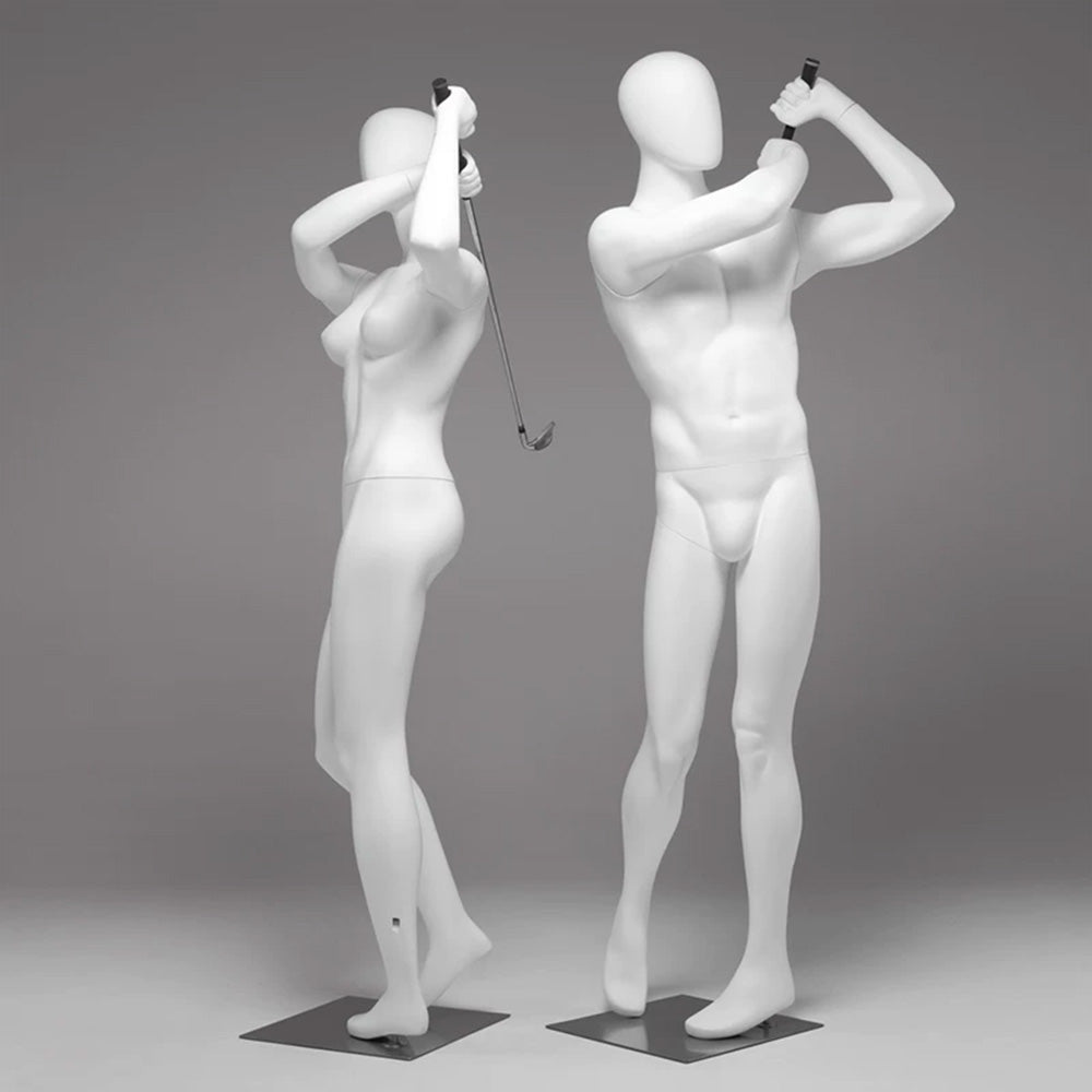 Sports Mannequin Full Body - Golf Tennis Display Prop | Fiberglass Male Female