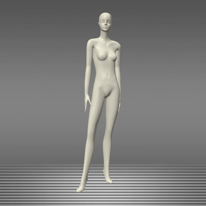 Maniquí femenino de cuerpo entero DE-LIANG: maniquí ajustable con torso para exhibición, maniquí moderno para boutiques de moda y escaparates.