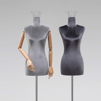 Fashionable Velvet Female Mannequin Torso Stand – Perfect for Eye-Catching Retail Displays