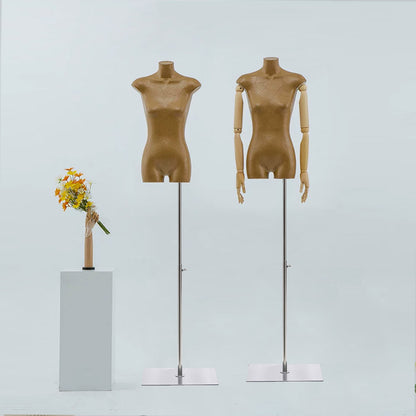 DE-LIANG Model Props, Half Body Female Mannequin Display Dummy,Female Bust Window Dummy Mannequin, Retro Kraft Paper Mannequin DE-LIANG