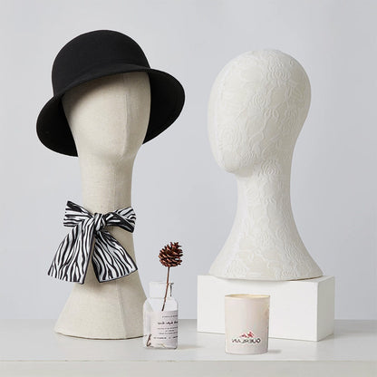 DE-LIANG Pinnable Lace Mannequin Head Display Stand for Hats Wigs Scarves & Jewelry