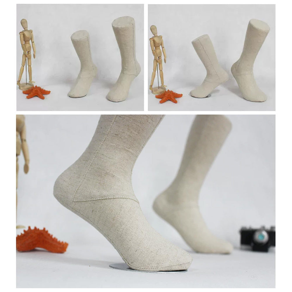DE-LIANG Linen Mannequin Foot for Sock & Shoe Display – Magnetic, Women/Men/Kids