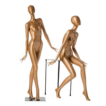 Load image into Gallery viewer, Champaign Gold Female Full Body Mannequin,Full-Body Painting Fiberglass Mannequin For Wedding Window Stand Model Props Shot Dummy
