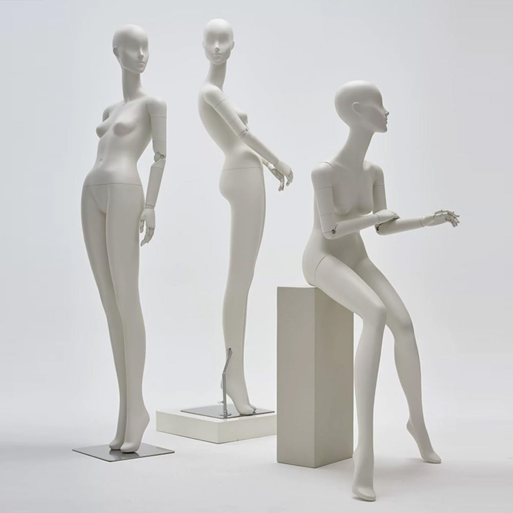 DE-LIANG Luxury White Full Body Female Mannequin (Realistic Display)