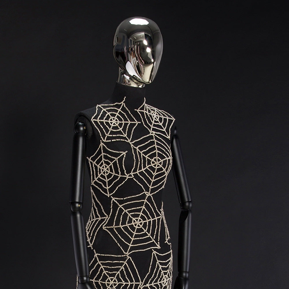 Female Half Body Mannequin, Custom-Made Female Half Body With Hand-Plated Headwork Art Model Display Props Window Display Stand DE-LIANG