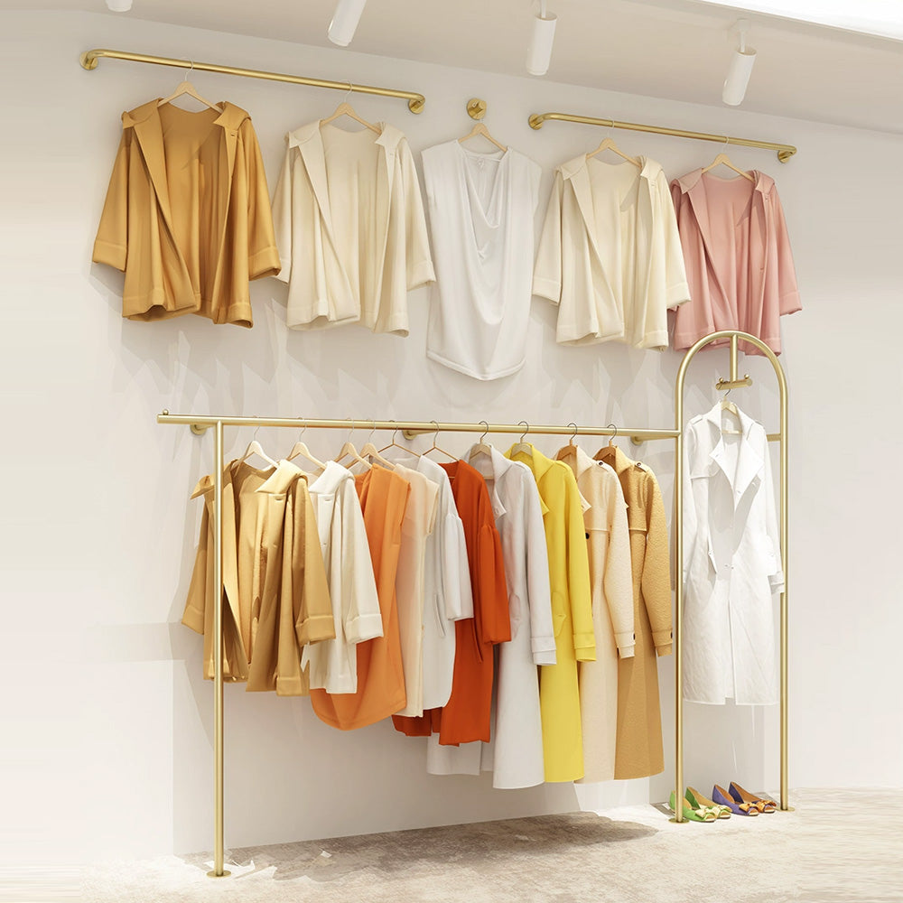 Women's Clothing Store Clothes Display Stand  Floor-Standing Gold Clothes Display Rack Combination Clothing Store Hanger 2365