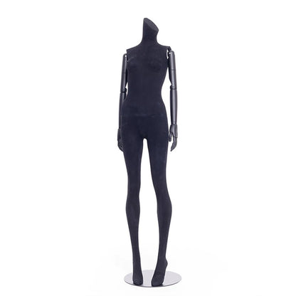 DE-LIANG Female Headless Full Body Mannequins,Linen Fabric Fiberglass Mannequins,Detachable Women Torso Dress Form Suitable For Wedding Store,Clothing Store,Window Display