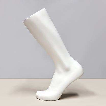 DE-LIANG Luxury Matte White Fiberglass Male Leg Mannequin & Foot Model Display Props for Ankle Brace