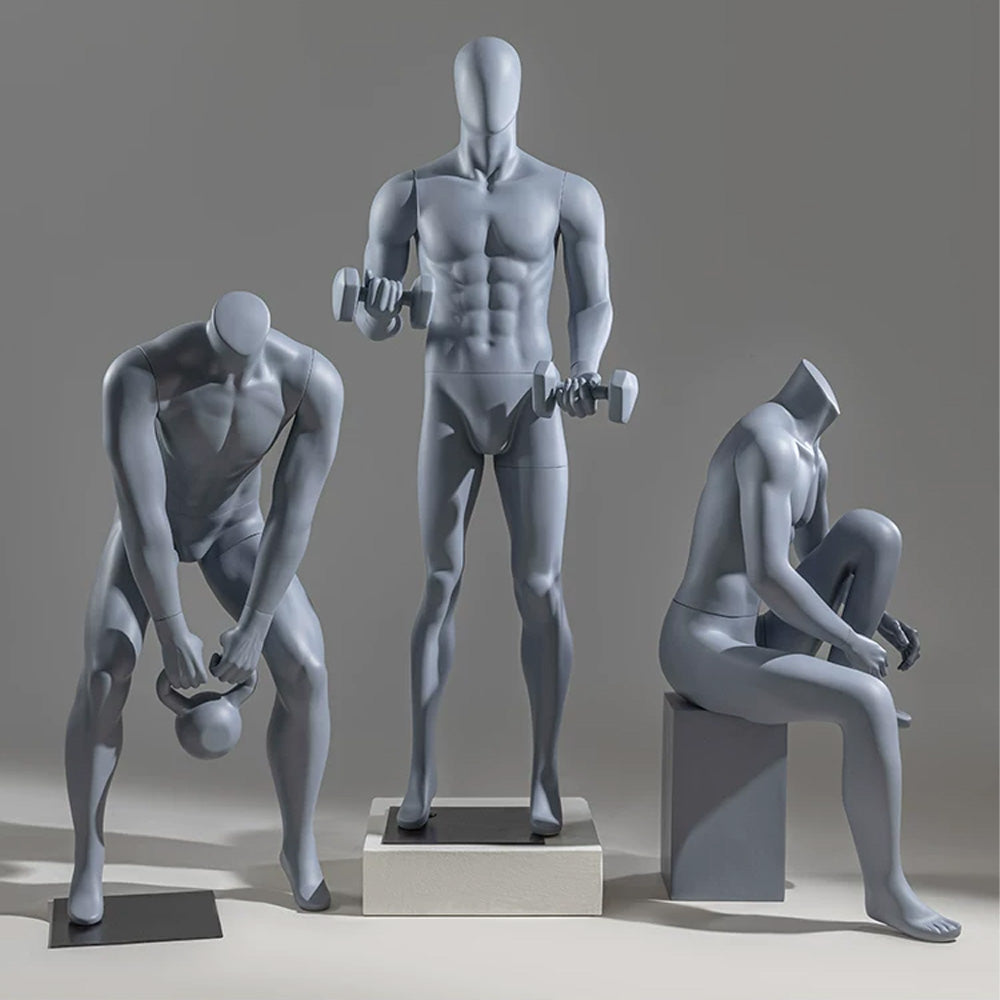 DE-LIANG Athletic Sport Mannequin Dumbbell & Sitting Pose for Gym & Sportswear Store