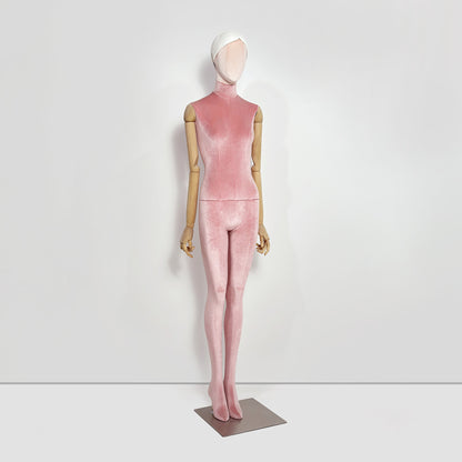 DE-LIANG Full Body Fabric Velvet Flocked Mannequin for Retail Boutique Window Displays