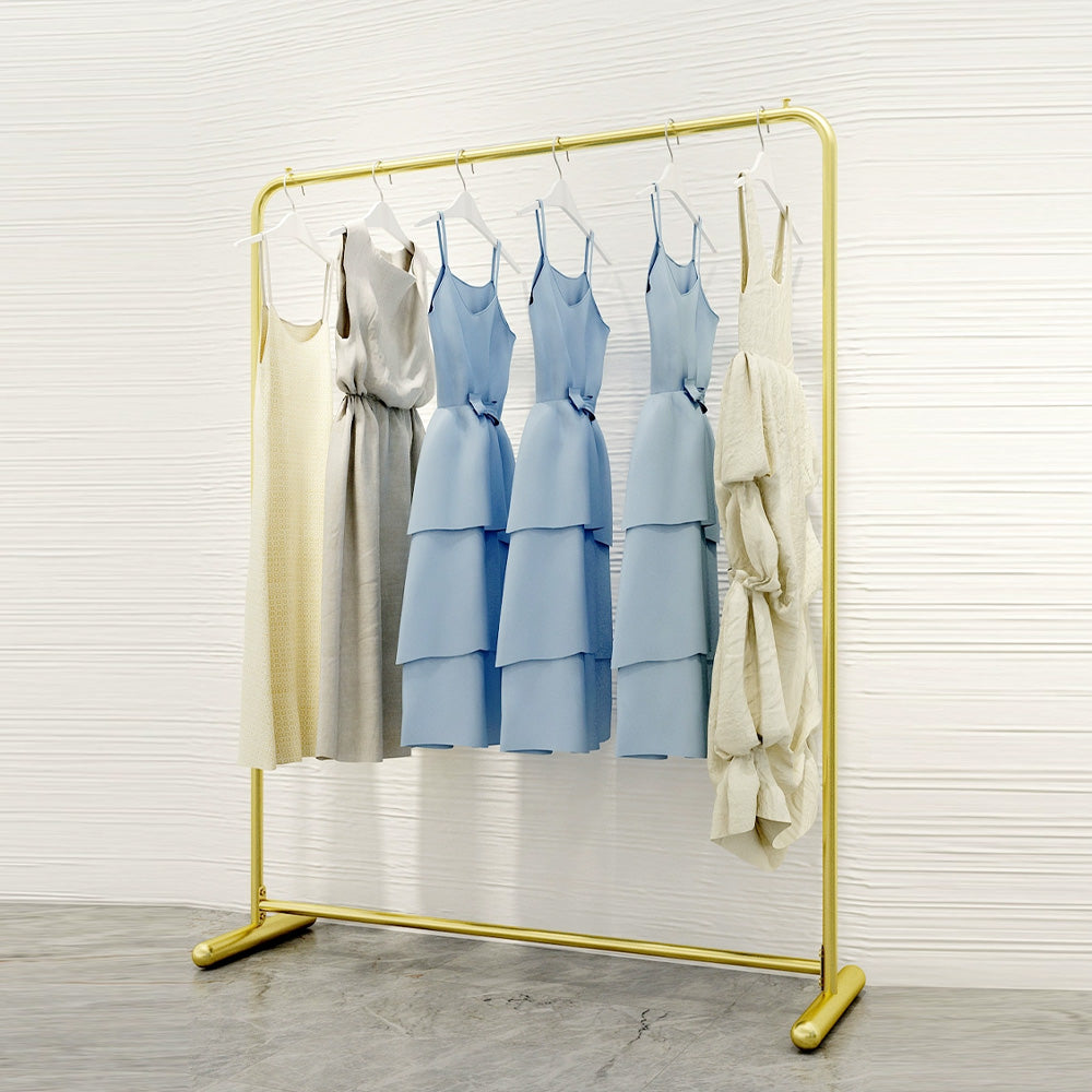 New Simple Gold Clothing Display Rack, Clothing Display Hanger for Clothing Store, Floor-Standing Side-Mounted Women's Clothing Display Shelf DL2368 DE-LIANG