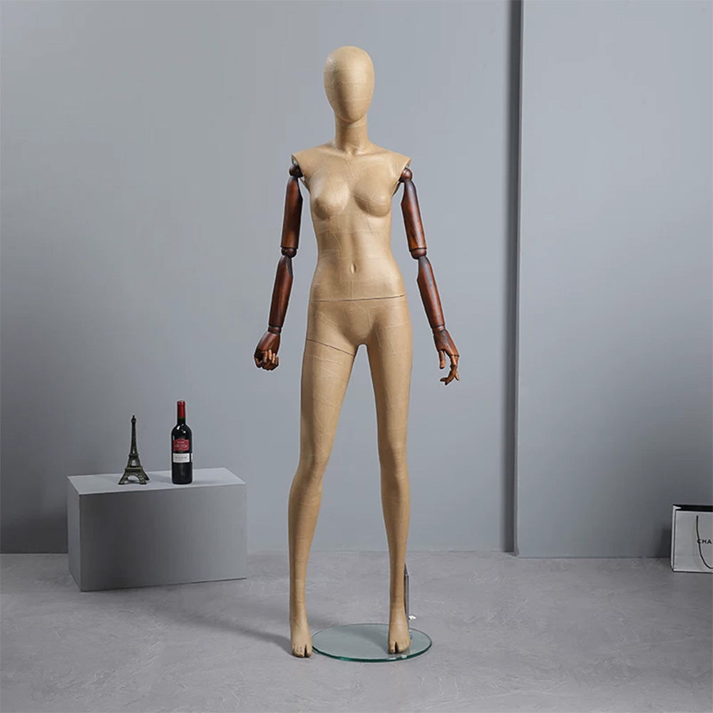 DE-LIANG Vintage Kraft Paper Mannequin - Full Body Male Female Clothing Display