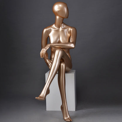 DE-LIANG Luxury Female Full Body Mannequin Set ,Fiberglass Display Models for Boutique Clothing Window
