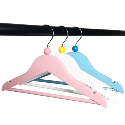 DE-LIANG Kids Solid Wood Hangers with Clips | Non-Slip Children's Closet Hangers Ages 2–8