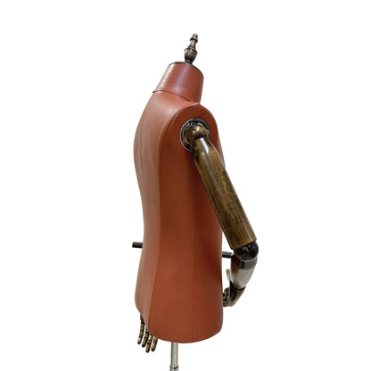 产品 High-end Male Mannequin Torso,Leather Fabric Men Bust Model Prop,Dummy Maniquin Body for Pants/Suit Display,Adult Dress Form with Wood Base DLMH340-PULEATHER-BROWN DE-LIANG