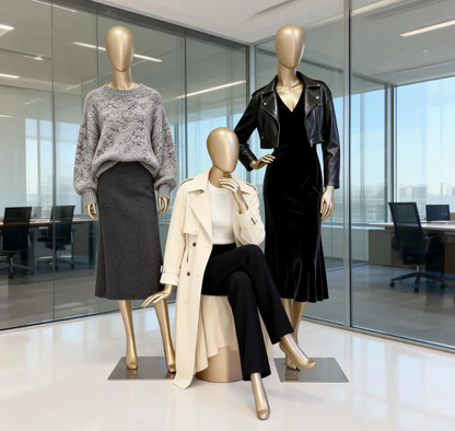 DE-LIANG Rose Gold Female Full Body Mannequin | Fiberglass Boutique Display Dummy