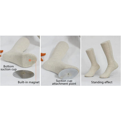 DE-LIANG Linen Mannequin Foot for Sock & Shoe Display – Magnetic, Women/Men/Kids