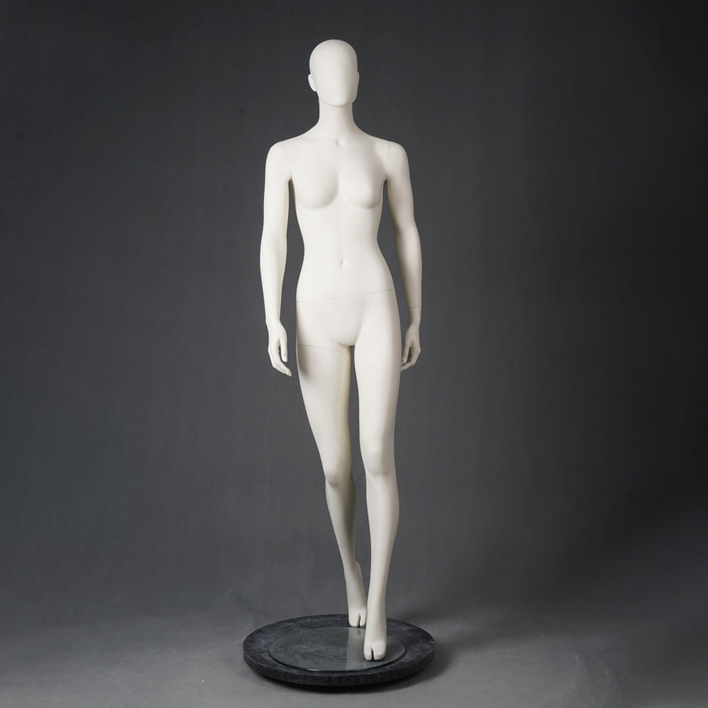 DE-LIANG Full Body Female Mannequins,Matte White Fiberglass Realistic Dress Form Display,Standing Window Display Model for Clothing Stores, Boutiques & Fashion Exhibitions