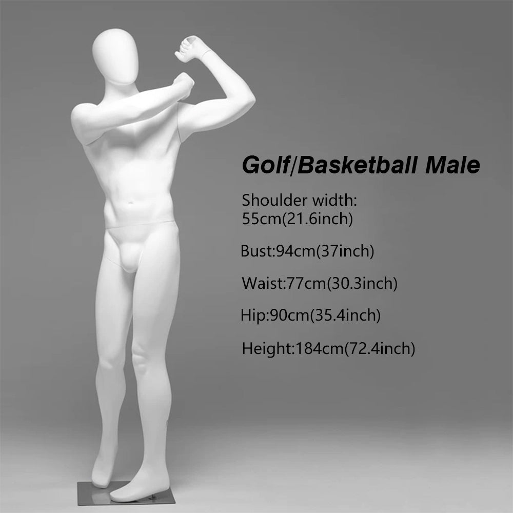 Sports Mannequin Full Body - Golf Tennis Display Prop | Fiberglass Male Female