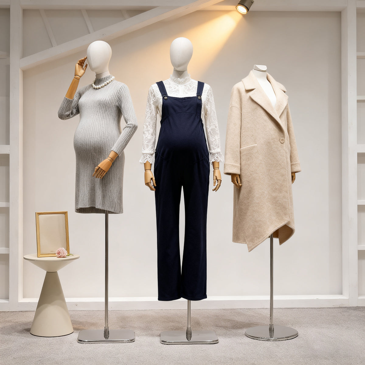 Pregnant mannequin torso for maternity clothing display