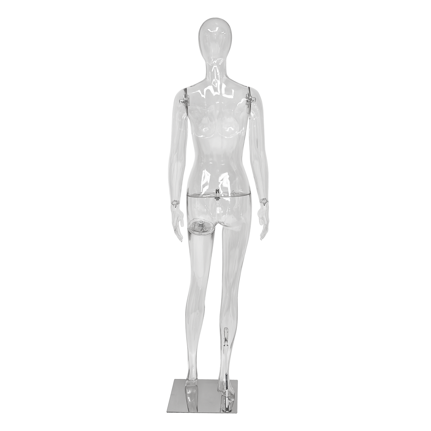 DE-LIANG Transparent Female Mannequin Full Body PE Display for Retail Store Photography
