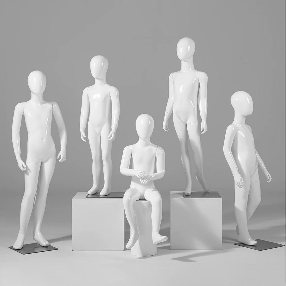 DE-LIANG Child Mannequin Display Forms – Standing & Sitting Poses (Ages 2–15)