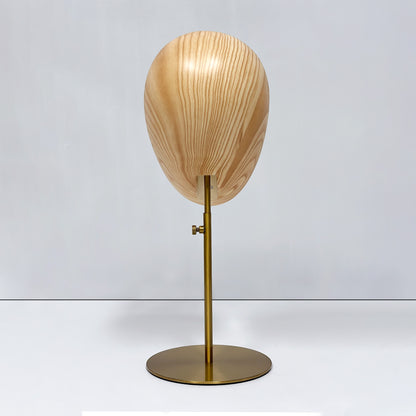 DE-LIANG Fiberglass Mannequin Head Stand for Hats & Wigs | Wood Grain & White