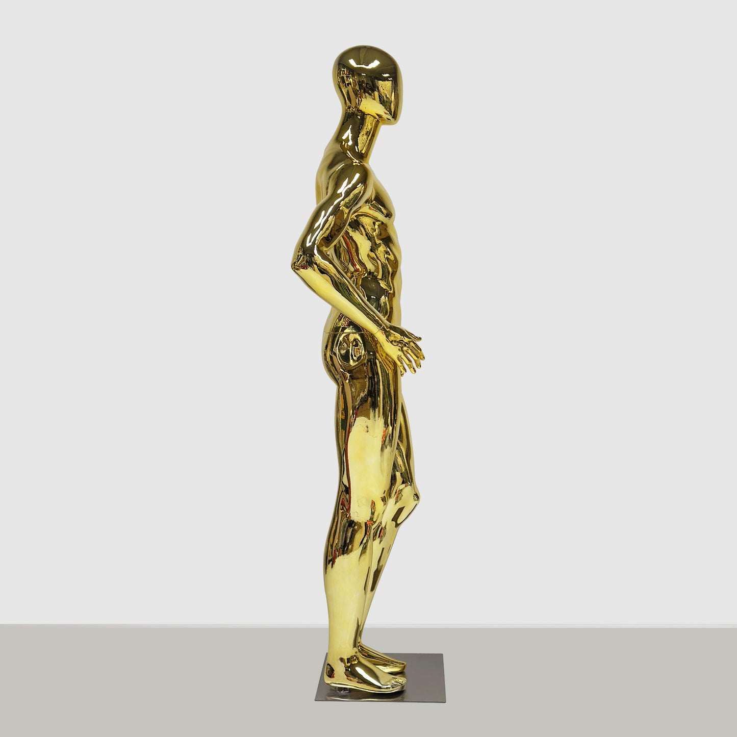 DE-LIANG Gold Chrome Male Mannequin for Suit & Sportswear Window Display