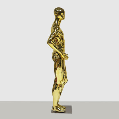 DE-LIANG Gold Chrome Male Mannequin for Suit & Sportswear Window Display