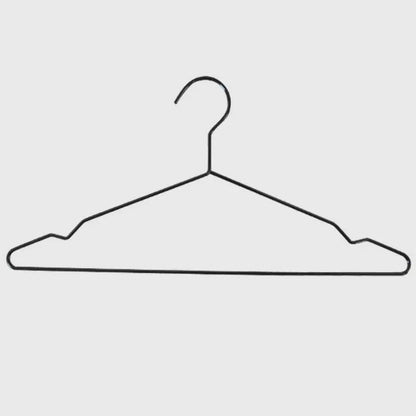 DE-LIANG Black Metal Wire Clothes Hangers, Heavy Duty Coat Hangers, Standard Suit Hangers for Jacket, Shirt, Dress,50pcs