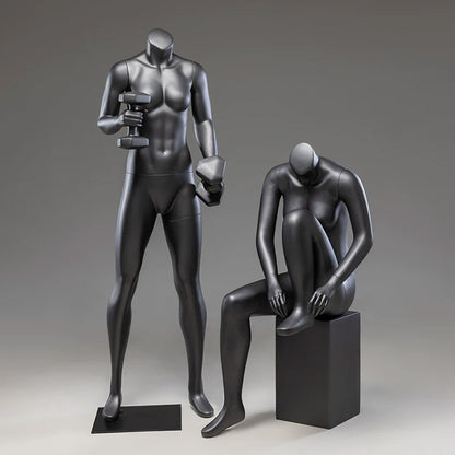 DE-LIANG Athletic Sport Mannequin Dumbbell & Sitting Pose for Gym & Sportswear Store