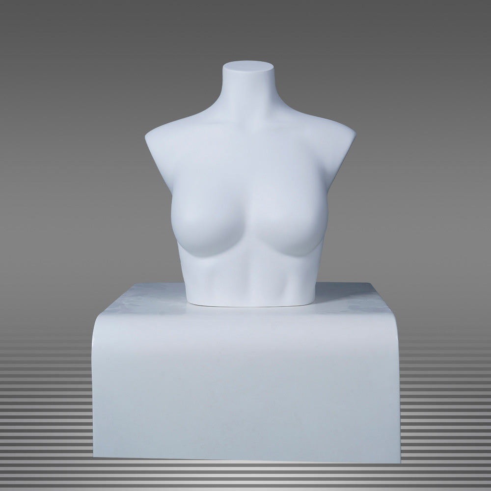 DE-LIANG Female Half Body Mannequin Torso Set,Matte White Fiberglass Dress Form Bust & Hip Display for Clothing, Lingerie, Underwear & Boutique Window Show