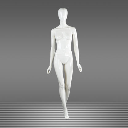 DE-LIANG Female Full Body Mannequins,Glossy White Fiberglass Realistic Dress Form